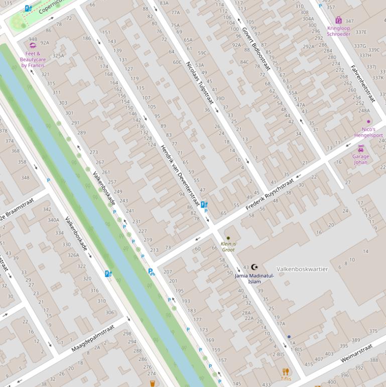 Kaart van de Hendrik van Deventerstraat.