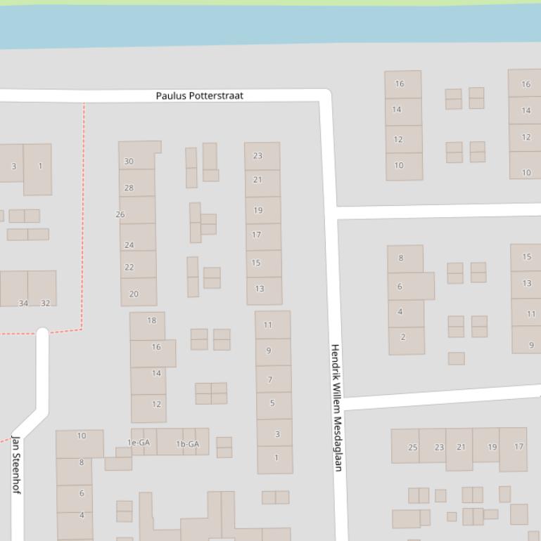 Kaart van de Hendrik Willem Mesdaglaan.