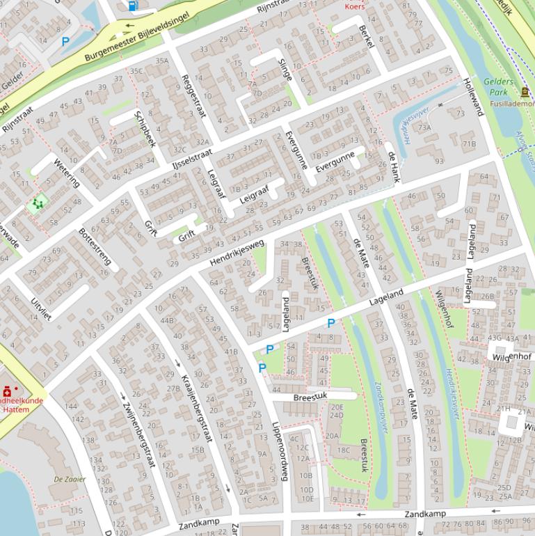 Kaart van de Hendrikjesweg.