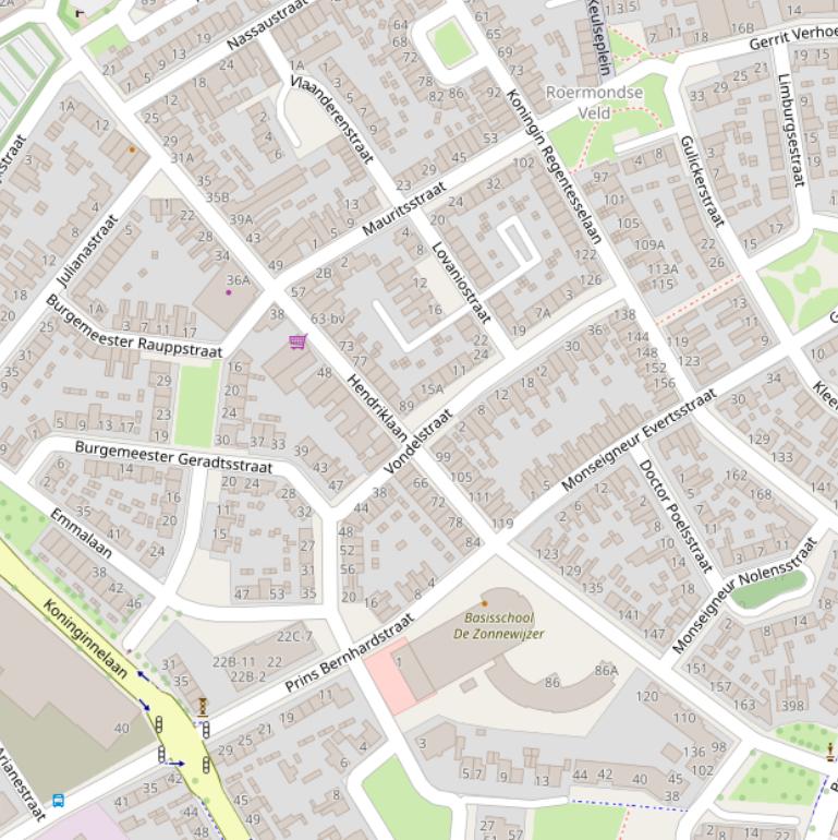 Kaart van de Hendriklaan.