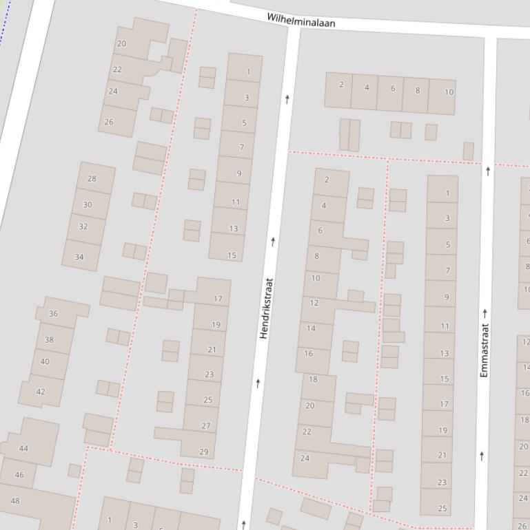 Kaart van de Hendrikstraat.