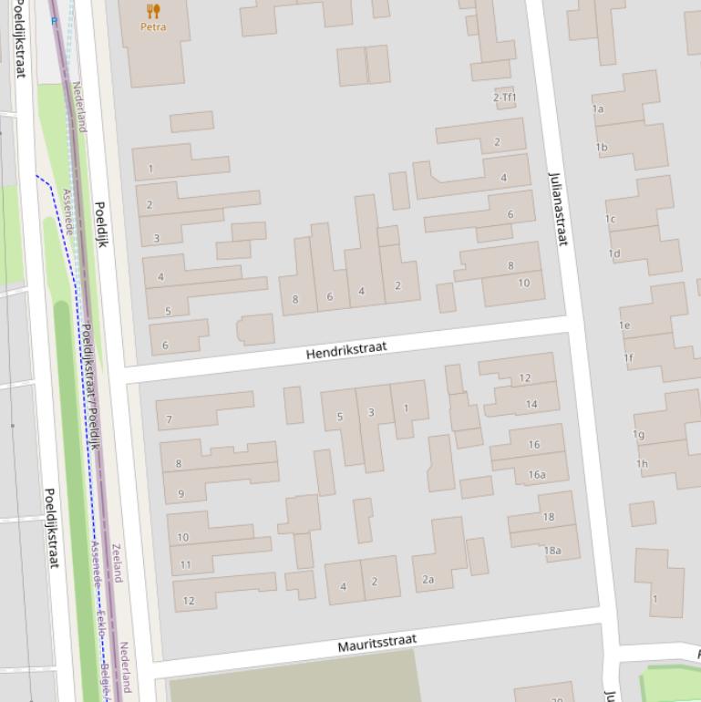 Kaart van de Hendrikstraat.