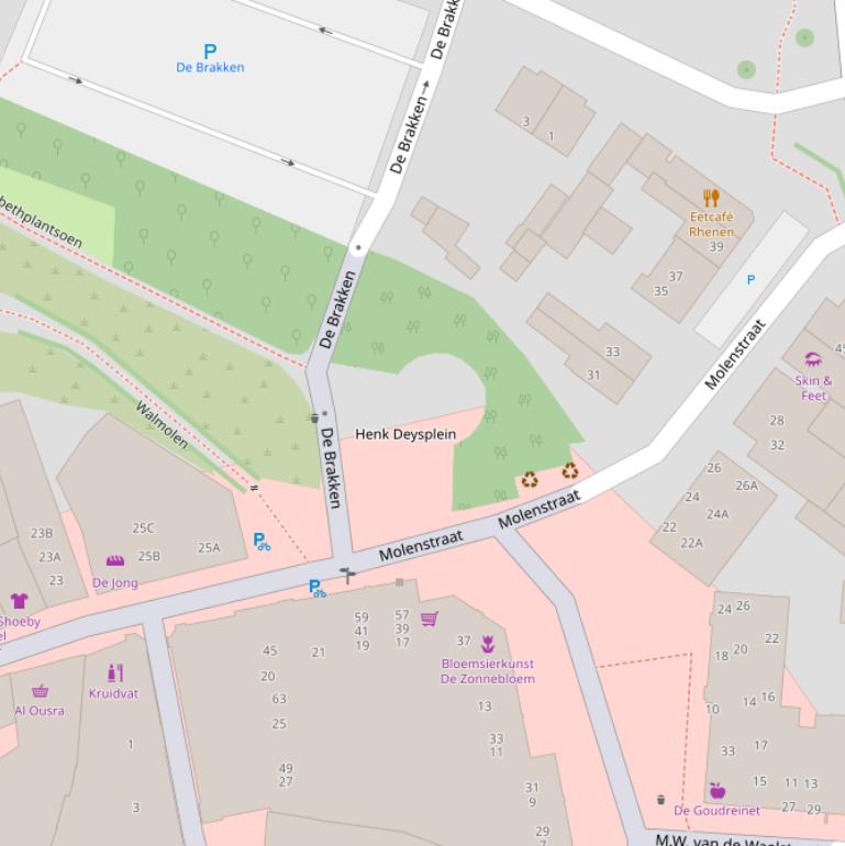 Kaart van het Henk Deysplein.