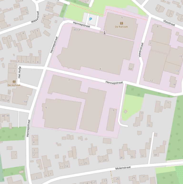 Kaart van de Hennepstraat.