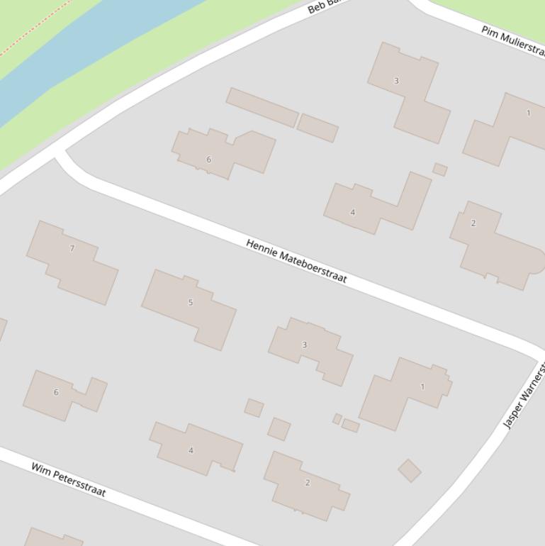 Kaart van de Hennie Mateboerstraat.