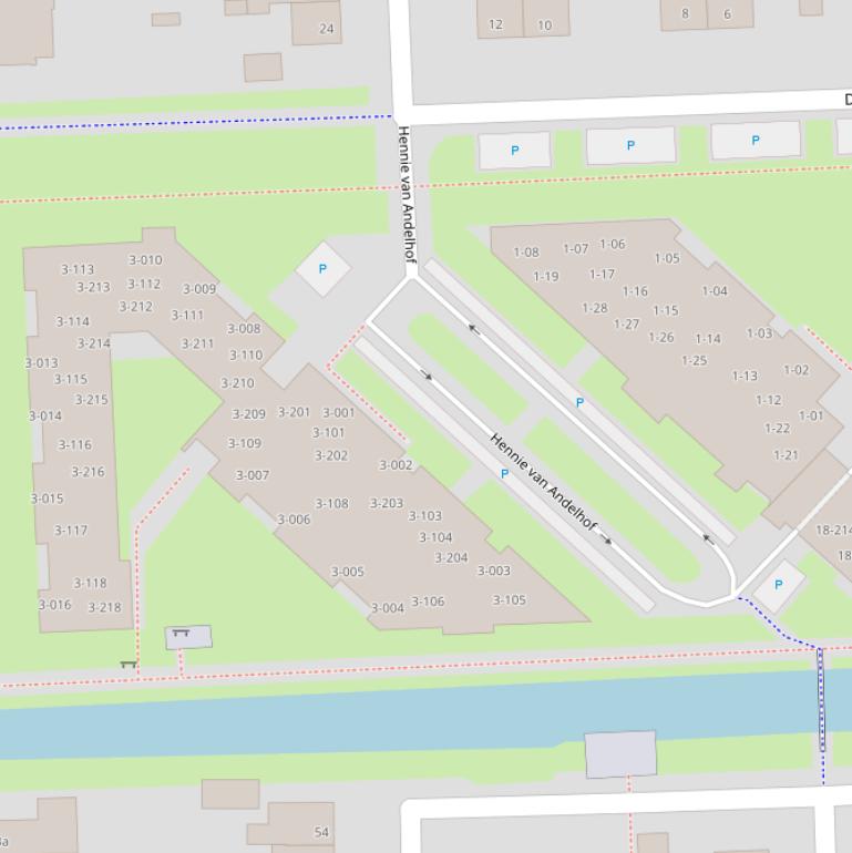 Kaart van de Hennie van Andelhof.