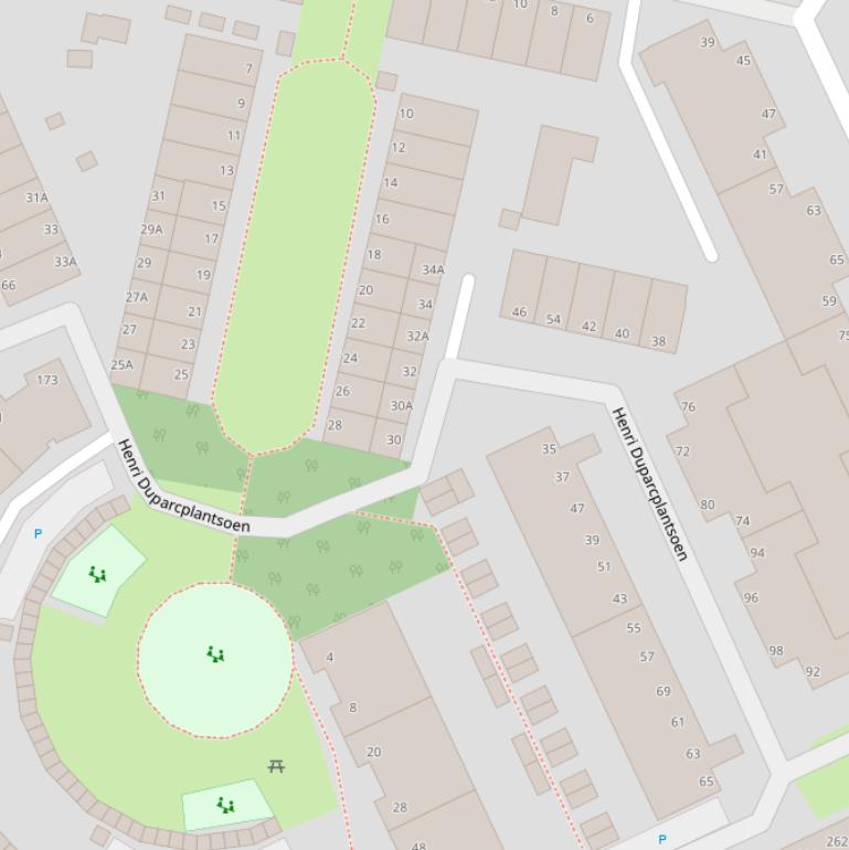 Kaart van het Henri Duparcplantsoen.