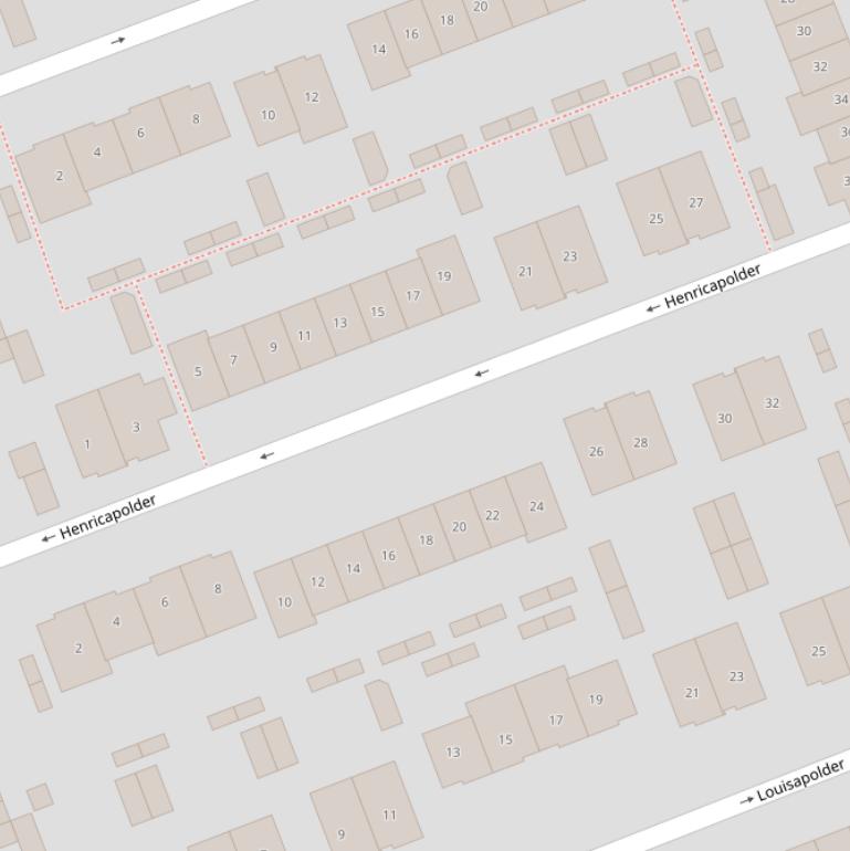 Kaart van  Henricapolder.