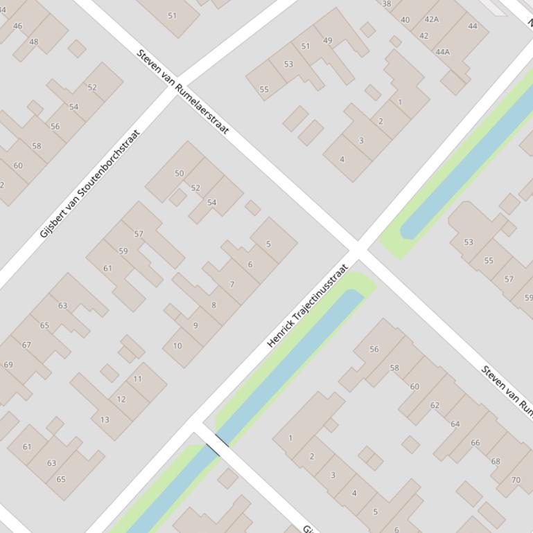 Kaart van de Henrick Trajectinusstraat.