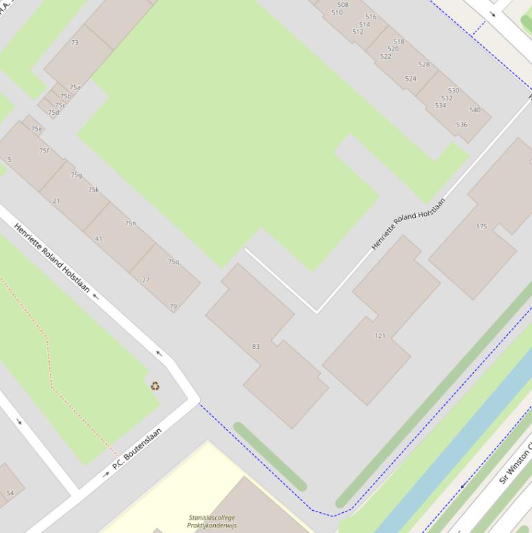 Kaart van de Henriëtte Roland Holstlaan.