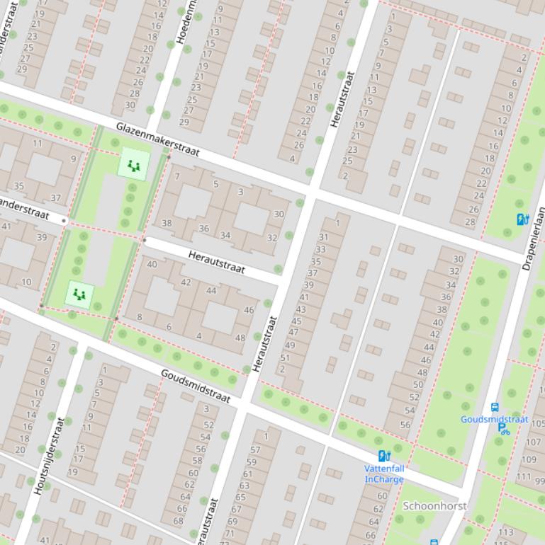 Kaart van de Herautstraat.