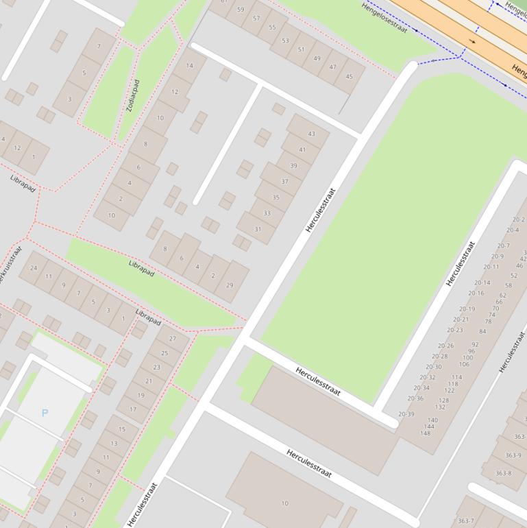 Kaart van de Herculesstraat.