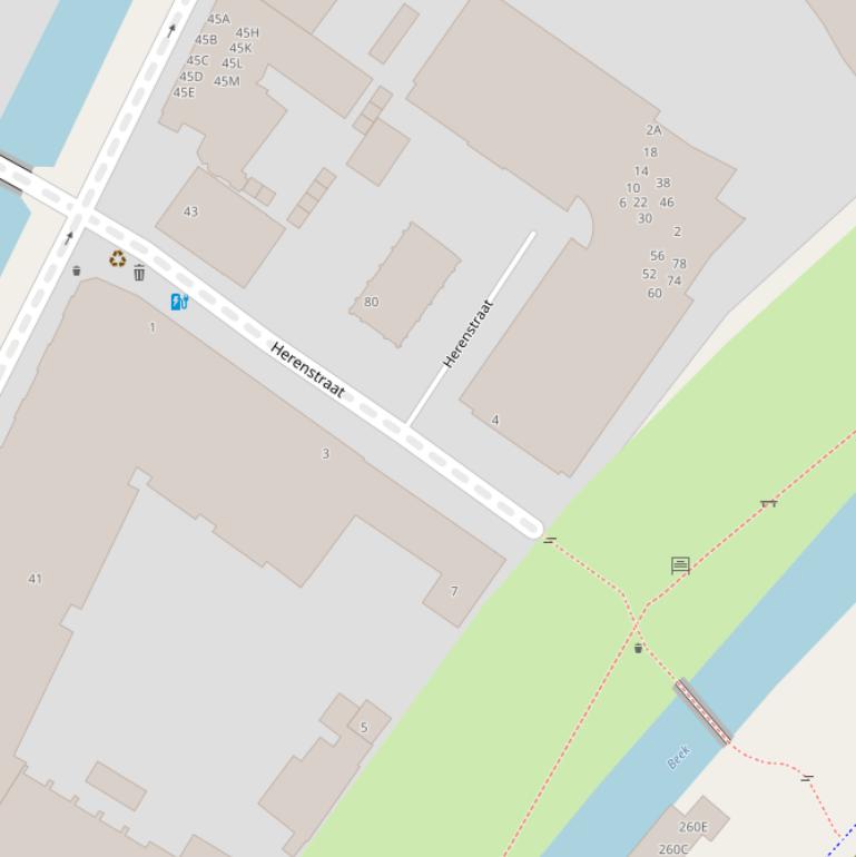 Kaart van de Herenstraat.