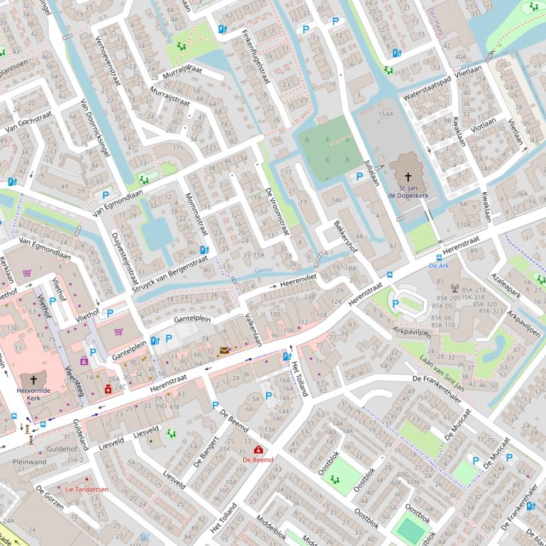 Kaart van de Herenstraat.