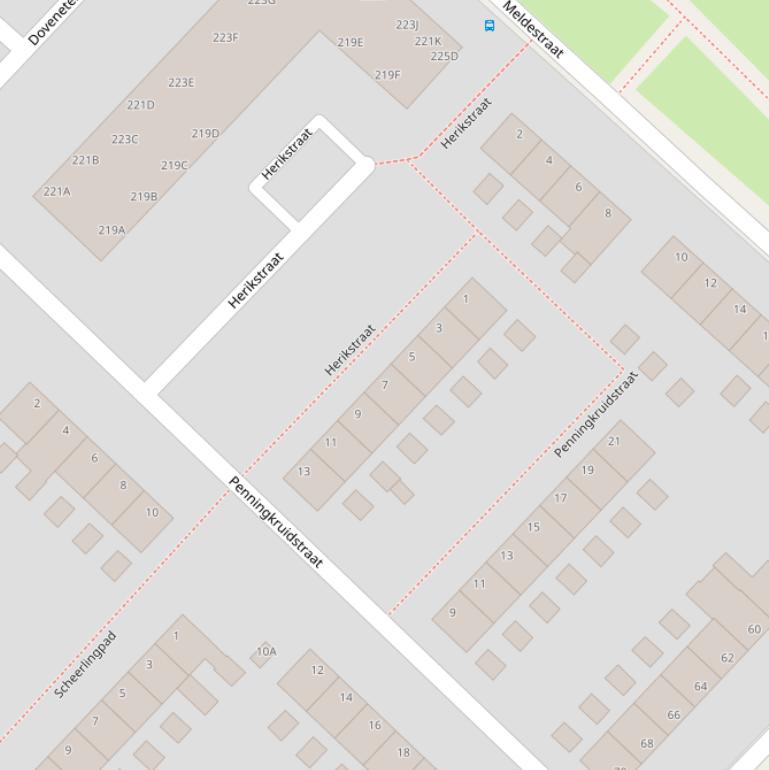 Kaart van de Herikstraat.