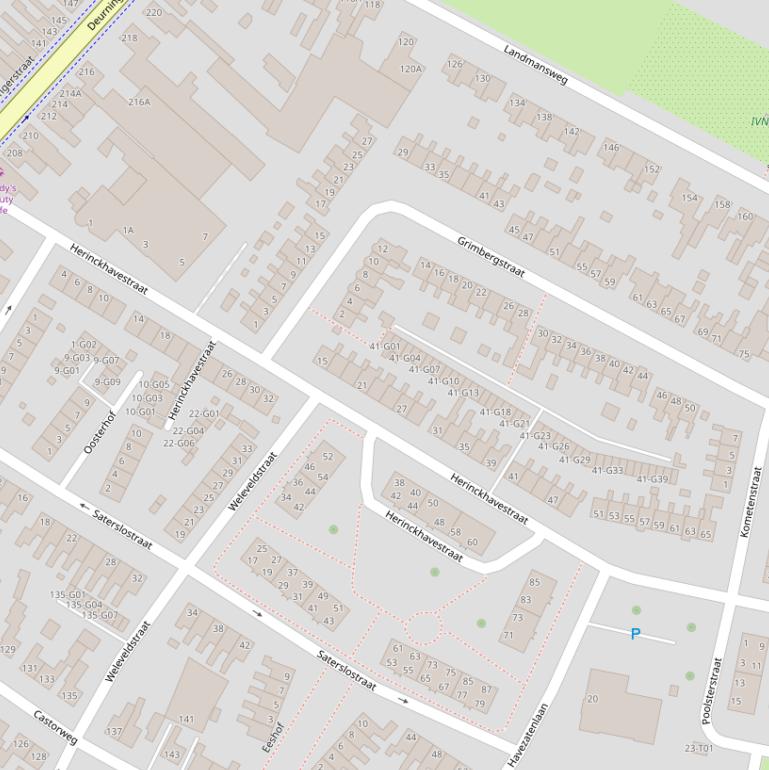 Kaart van de Herinckhavestraat.