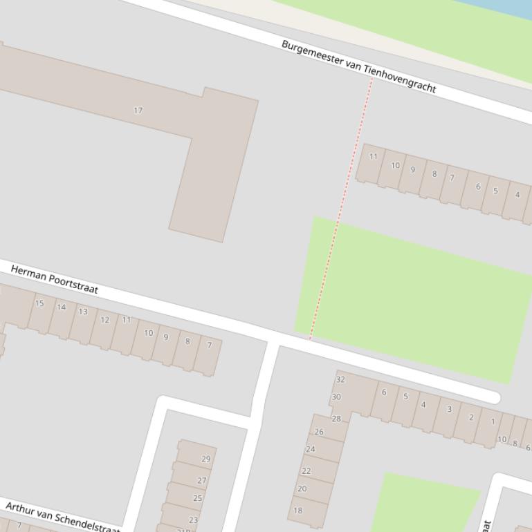 Kaart van de Herman Poortstraat.