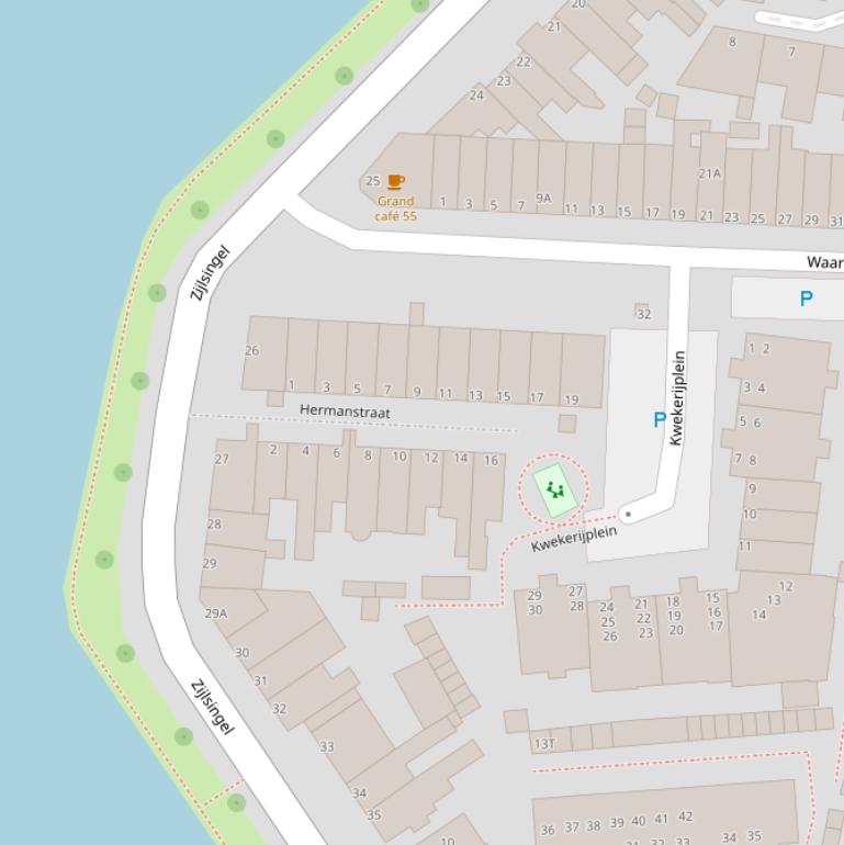 Kaart van de Hermanstraat.