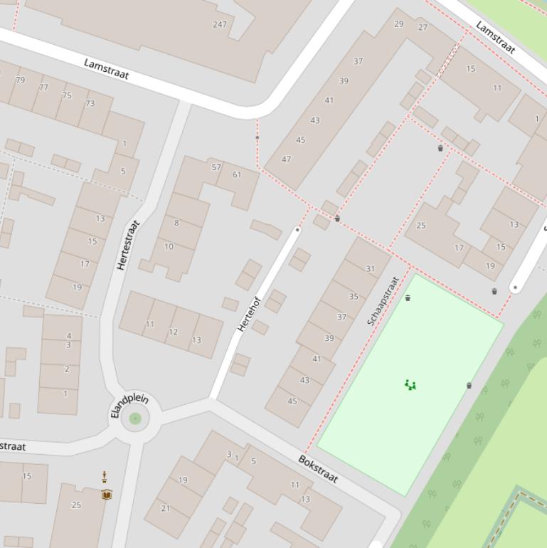 Kaart van de Hertehof.