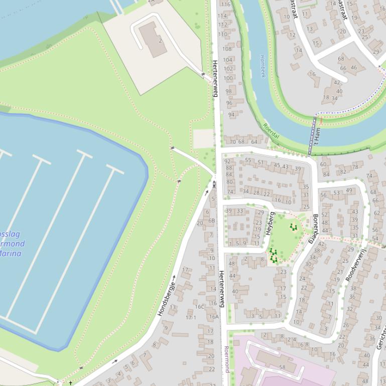 Kaart van de Hertenerweg.