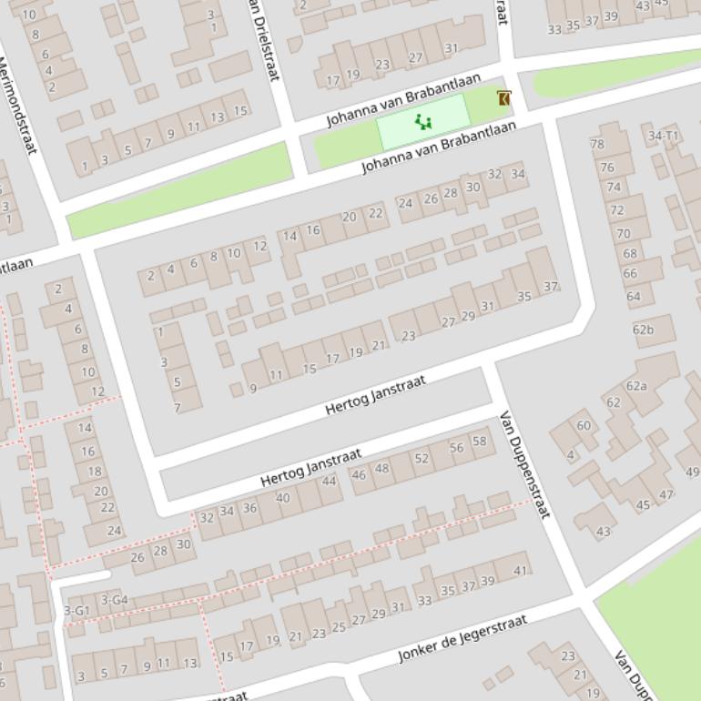 Kaart van de Hertog Janstraat.