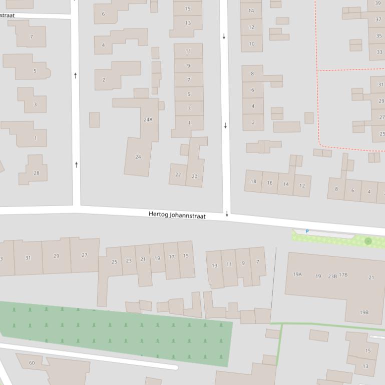 Kaart van de Hertog Johannstraat.