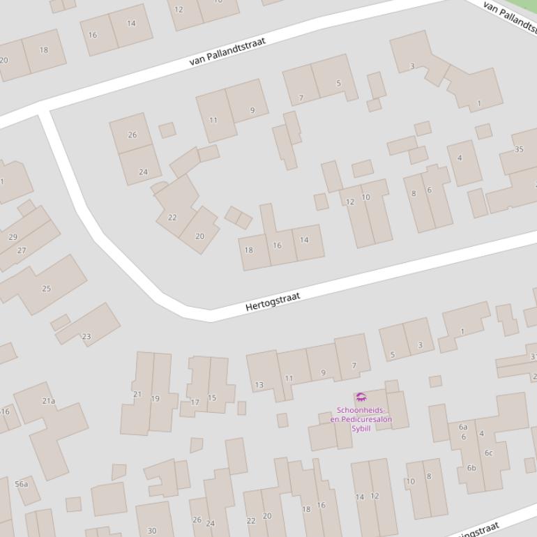 Kaart van de Hertogstraat.