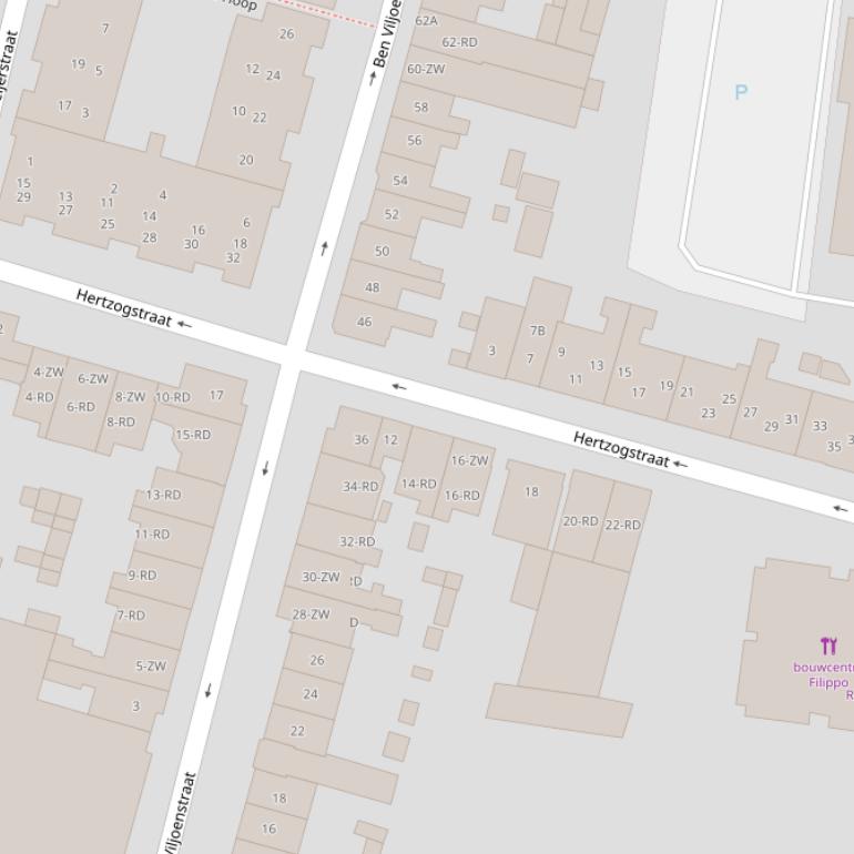 Kaart van de Hertzogstraat.