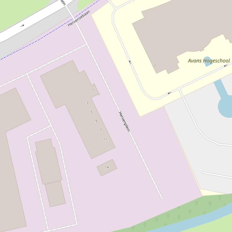 Kaart van het Hervenplein.