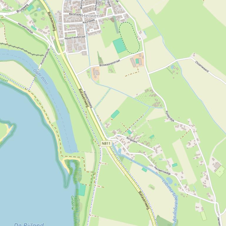 Kaart van de Herwensedijk.