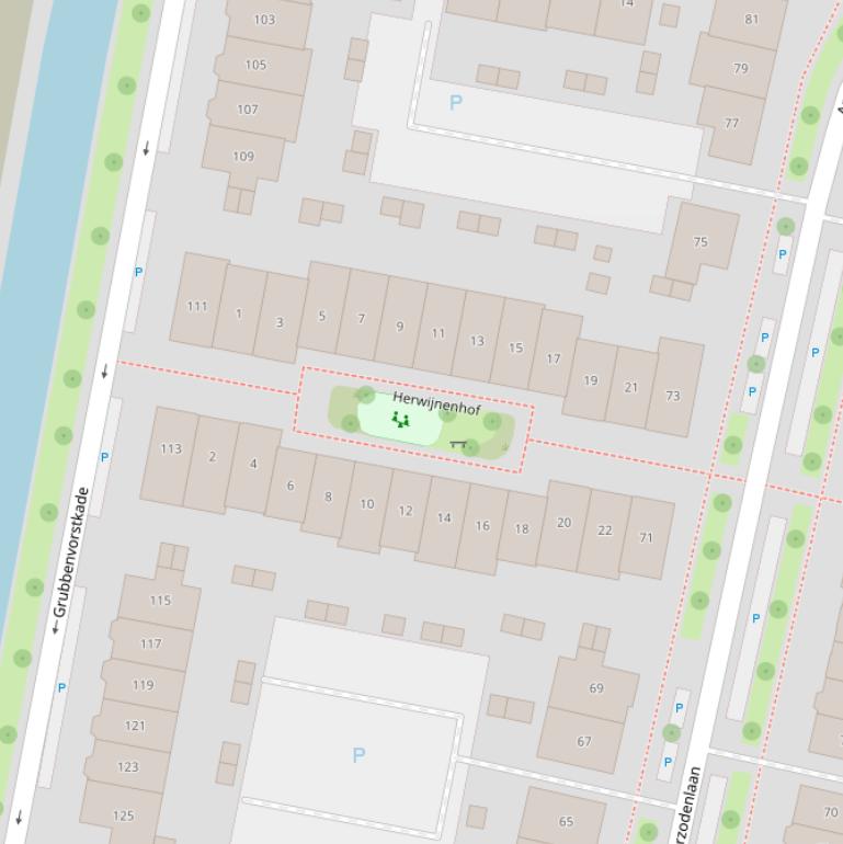 Kaart van de Herwijnenhof.