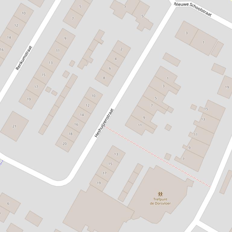 Kaart van de Heshuijzenstraat.