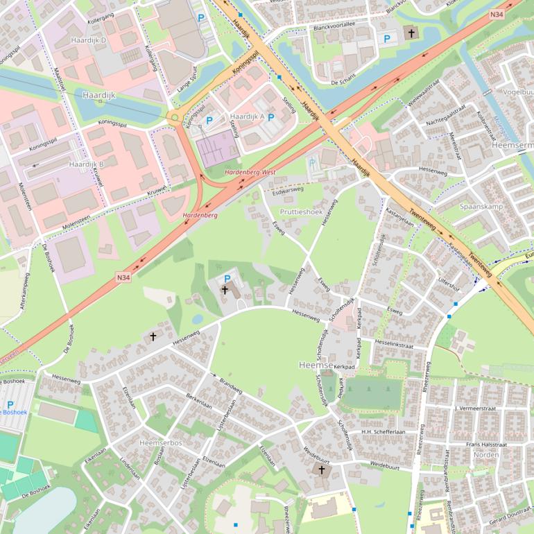 Kaart van de Hessenweg.