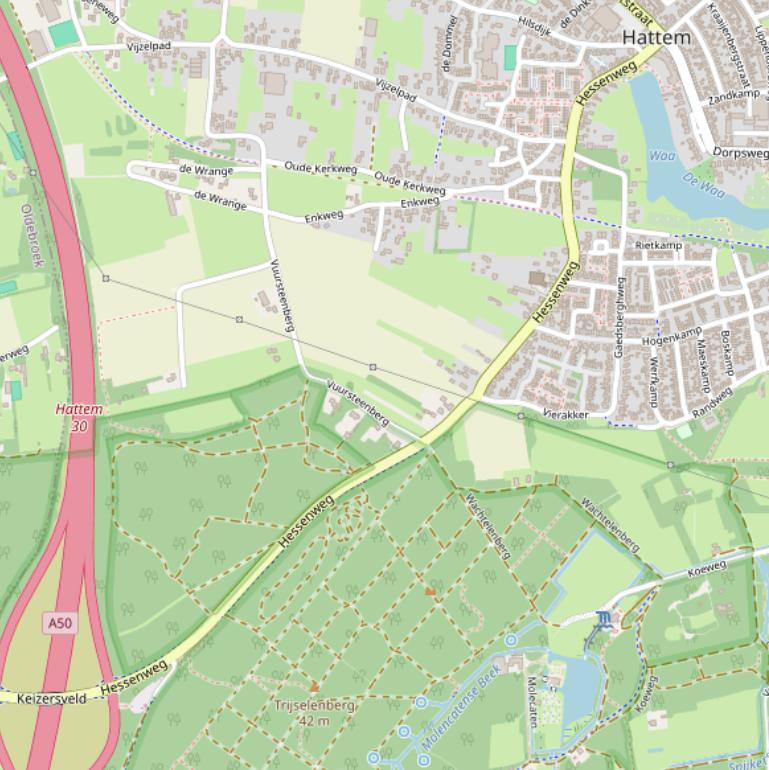 Kaart van de Hessenweg.