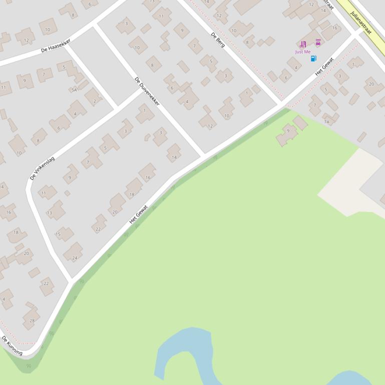 Kaart van  Het Gewat.