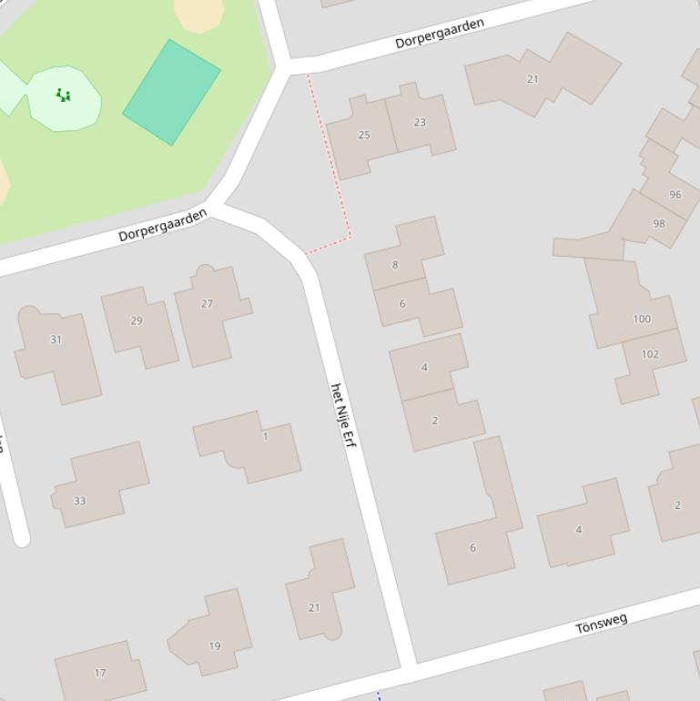 Kaart van  het Nije Erf.