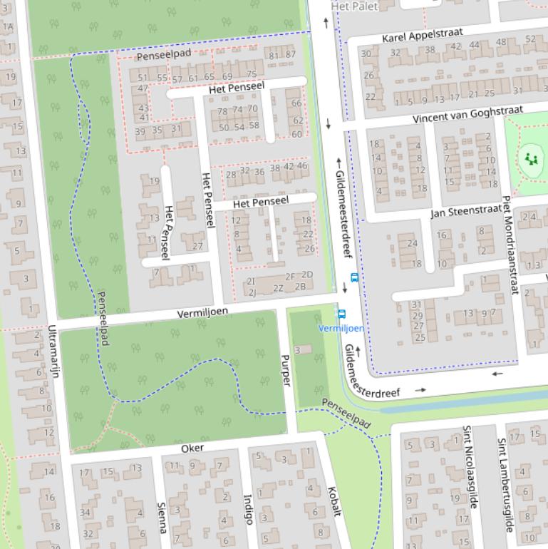 Kaart van  Het Penseelpad.