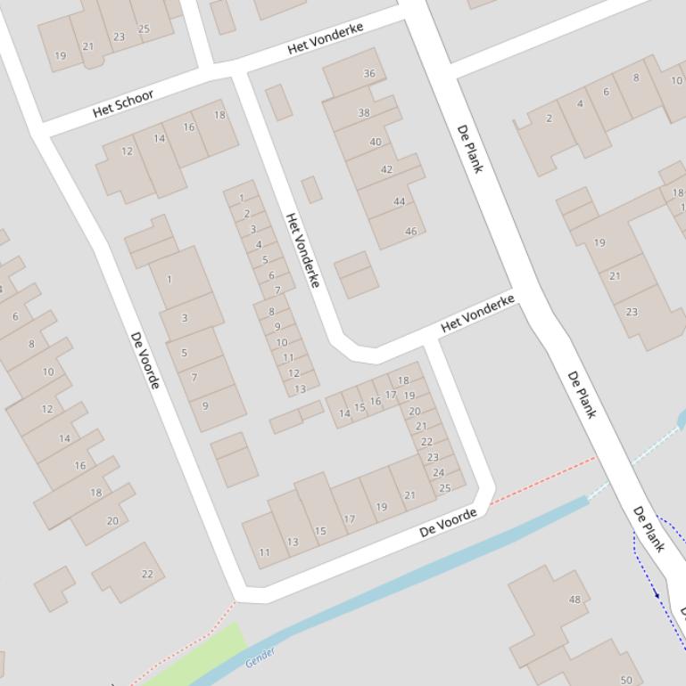 Kaart van  Het Vonderke.