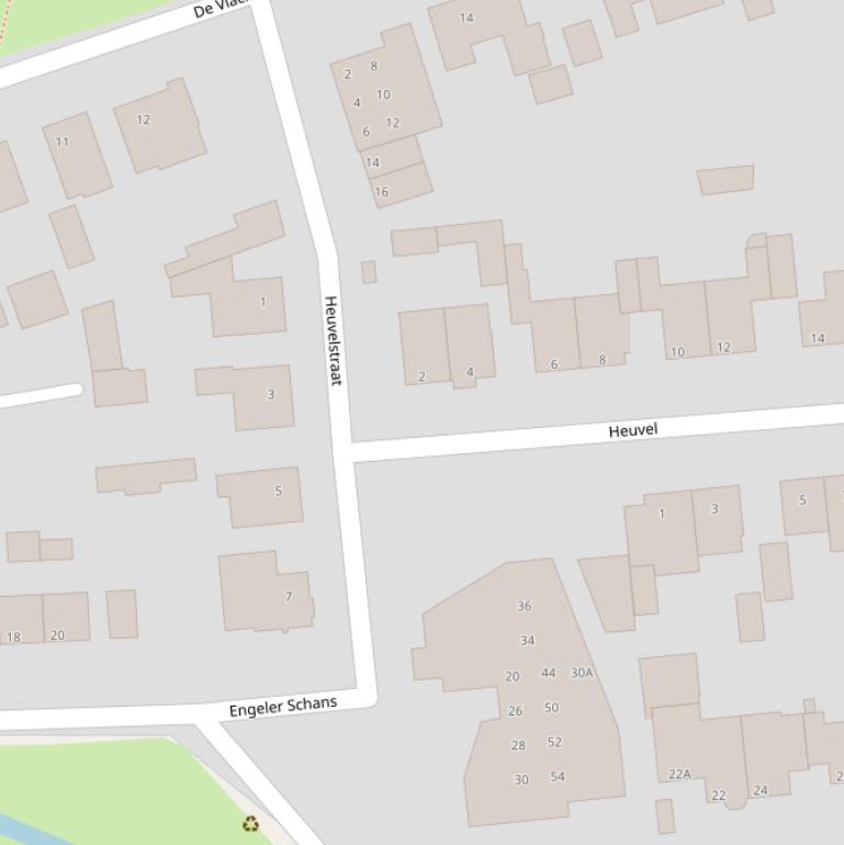 Kaart van de Heuvelstraat.