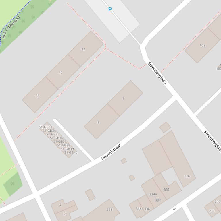 Kaart van de Heuvelstraat.