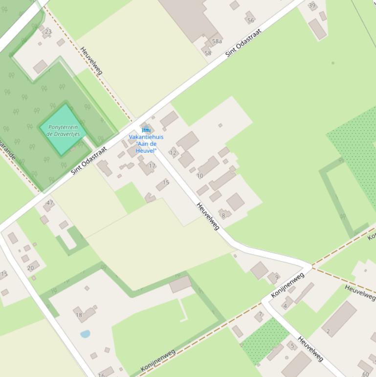 Kaart van de Heuvelweg.