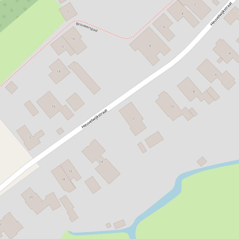 Kaart van de Heuvelwijkstraat.