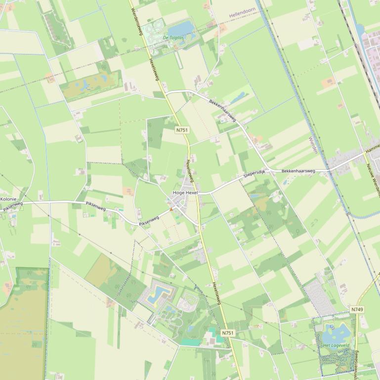 Kaart van de Hexelseweg.