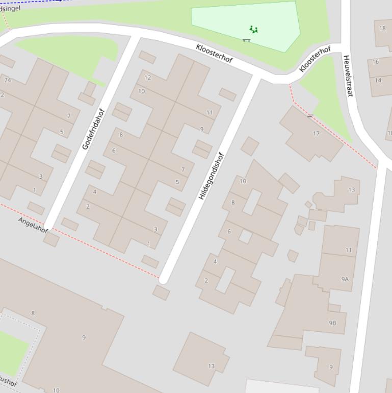 Kaart van de Hildegondishof.