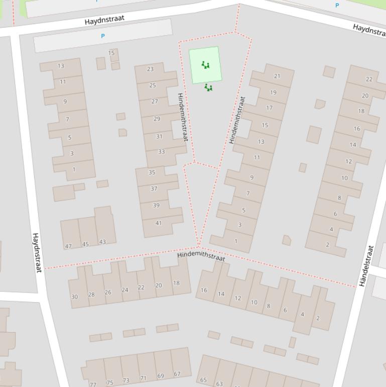 Kaart van de Hindemithstraat.