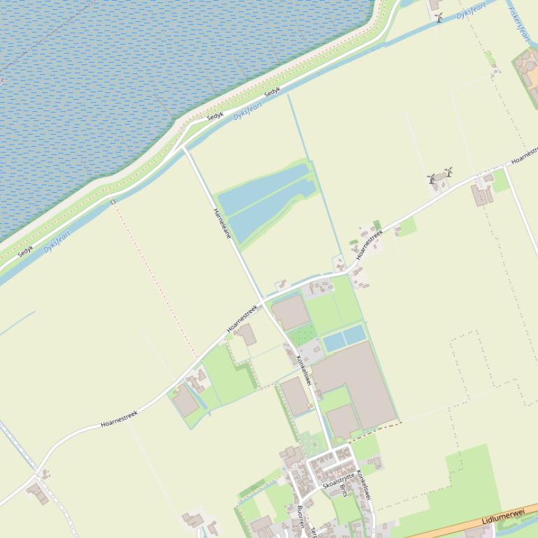 Kaart van  Hoarnestreek.