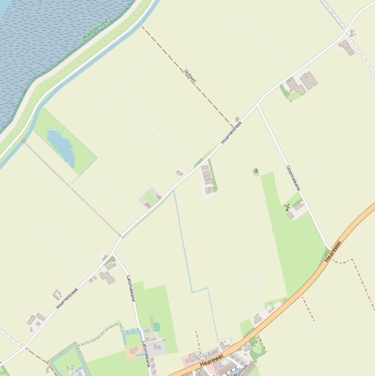 Kaart van  Hoarnestreek.