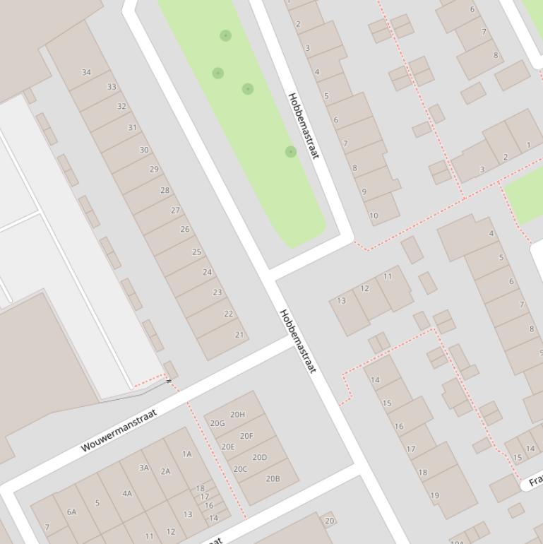 Kaart van de Hobbemastraat.