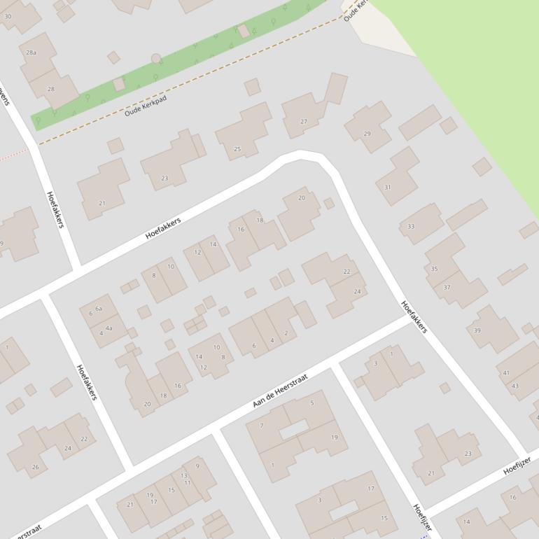 Kaart van  Hoefakkers.