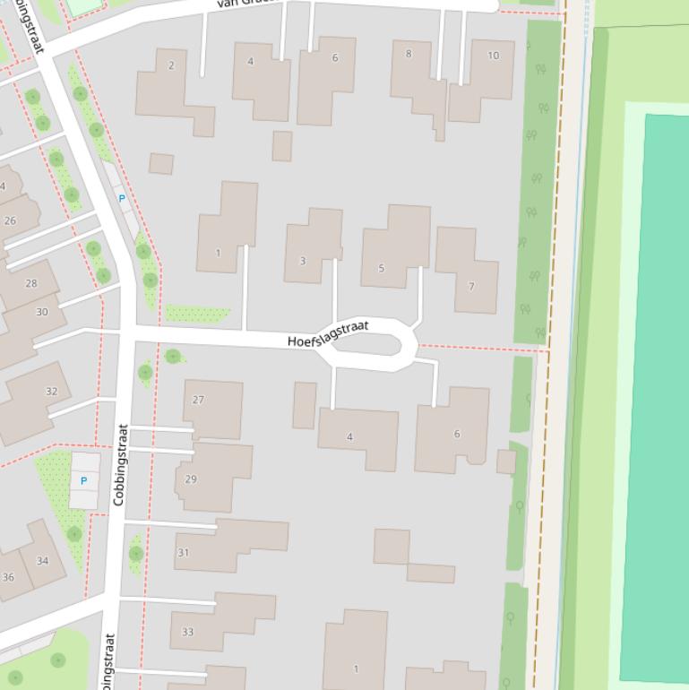 Kaart van de Hoefslagstraat.